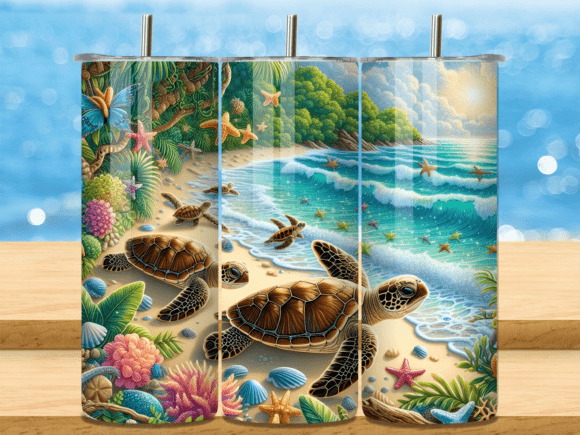 Download Sea Turtles Hatching Ocean Tumbler Wrap - Ocean tumbler wrap Collection