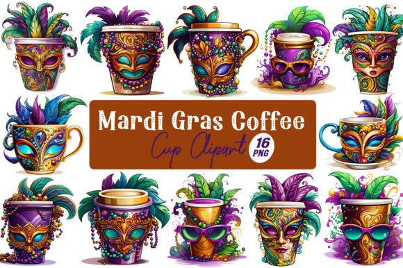 Download Mardi Gras Coffee Cup Clipart - Premium Bundle