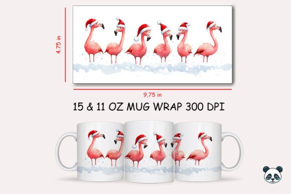 Download Christmas Flamingo Mug Wrap 1 - Mug Collection
