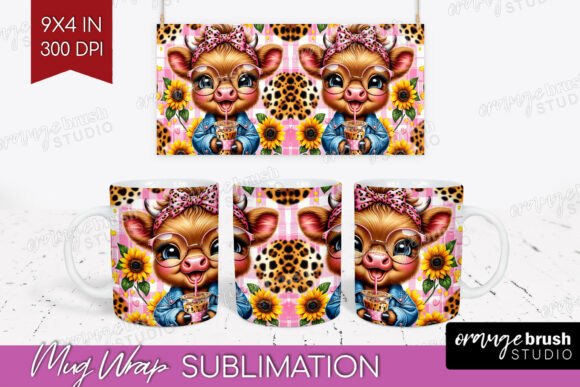 Download Highland Cow Mug Wrap PNG Sublimation - Mug Collection