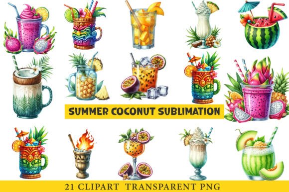 Download Summer Tropical Cup Clipart - Premium Bundle