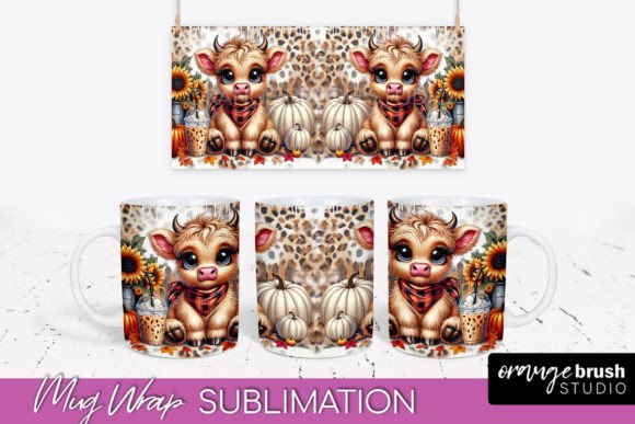 Download Highland Cow Mug Wrap - Fall Mug PNG - Mug Collection