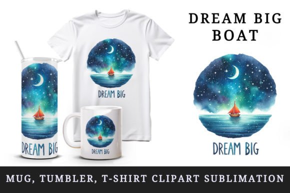 Download Dream Big Boat Tumbler Mug Wrap Clipart - Mug Collection