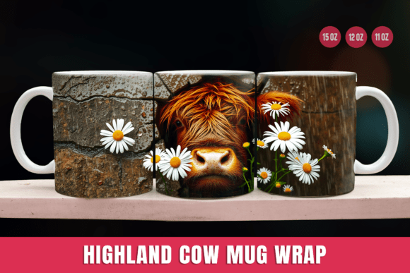 Download 3D Highland Cow Mug Wrap - Mug Collection