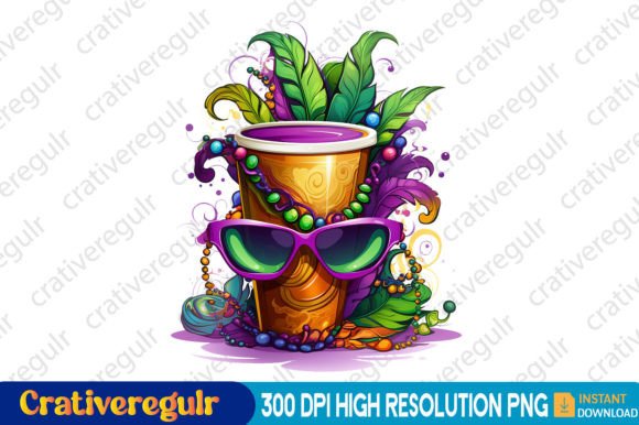Download Mardi Gras Coffee Cup Clipart - Premium Bundle