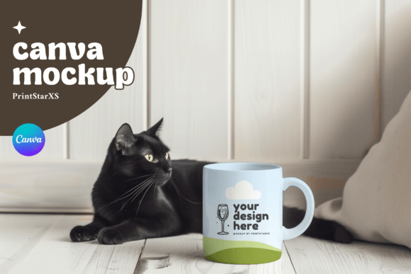 Download Mug Canva Mockup Cat Coffee Cup Template - Mug Collection