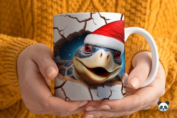 Download 3D Christmas Sea Turtle Mug Wrap 2 - Mug Collection