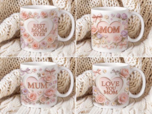 Download 3D Effect Mother's Day Mug Wrap Bundle - Mug Collection