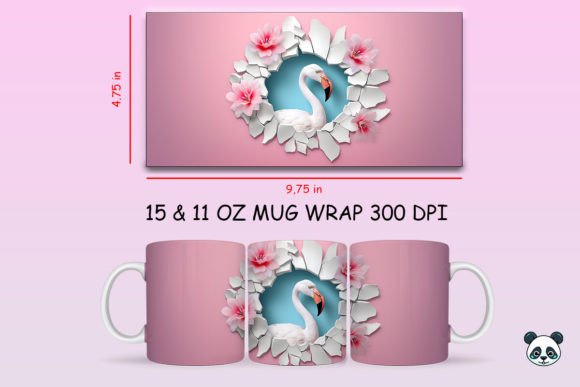 Download 3D Flamingo Mug Wrap Sublimation - Mug Collection