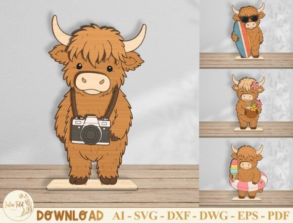 Download Summer Beach Highland Cow SVG Bundle - Beach highland cow Collection