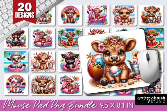 Download Beach Highland Cow Mouse Pad Bundle - Beach highland cow Collection