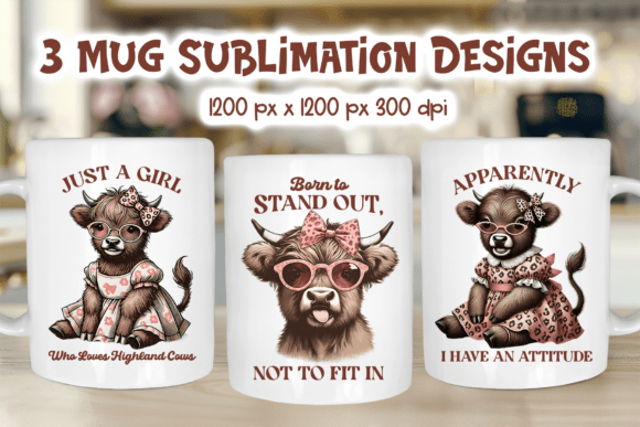 Download Funny Highland Cow Mug Wrap Sublimation - Mug Collection